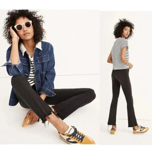MADEWELL Cali Demi Boot Jeans Berkeley Black Chewed Hem Edition Size 25